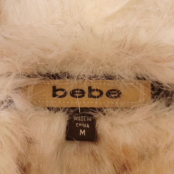 bebe Cream Faux Fur Trim Jacket - Picture 2 of 7